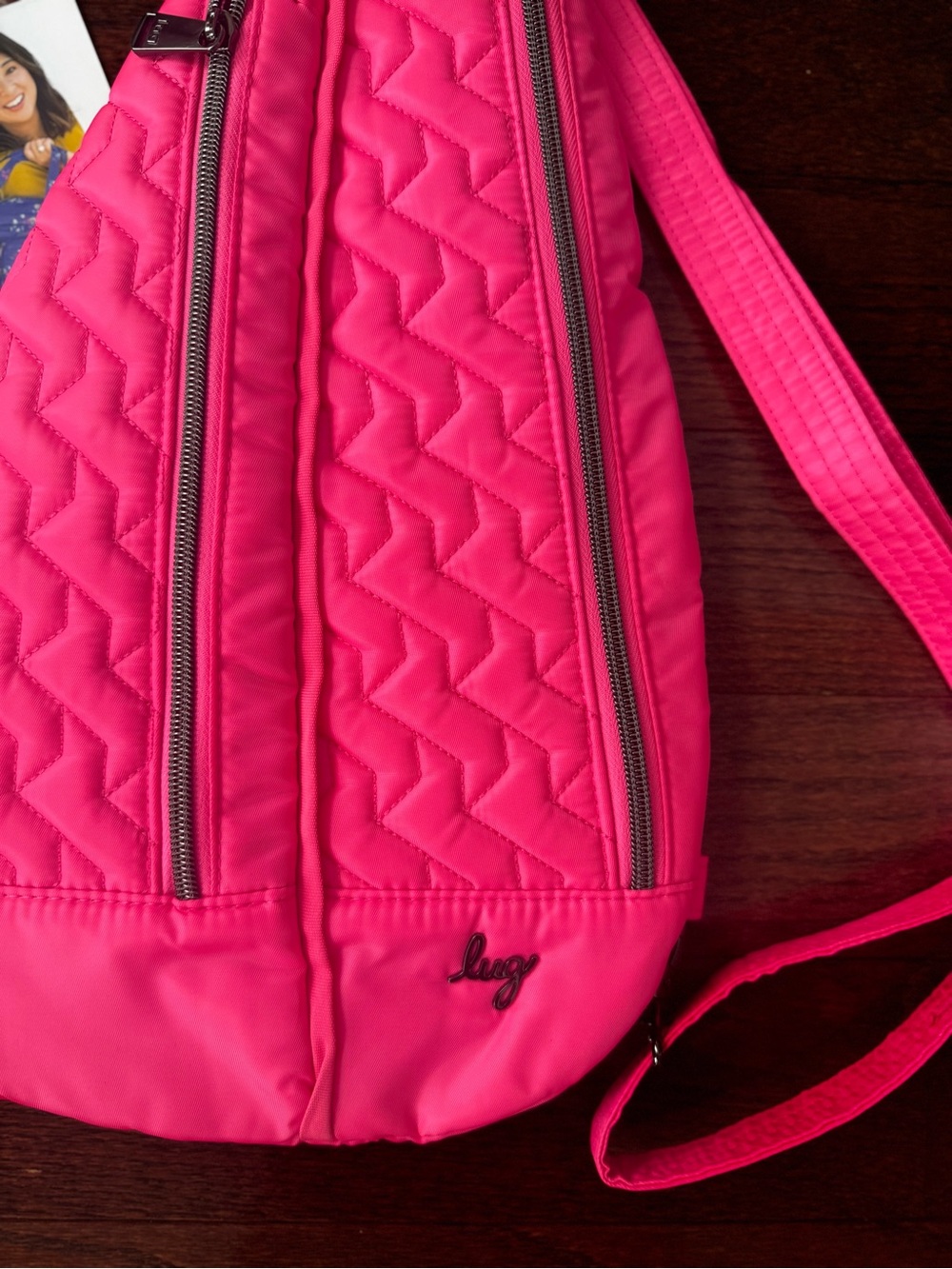Lug Windsail Sling Backpack Bag Magenta Pink Crossbody Travel Bag - Picture 3 of 10
